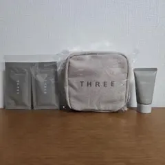 【新品未使用】THREEノベルティポーチ&洗顔料サンプル22g付