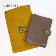 イルビゾンテ IL BISONTE 手帳 ブラウン ミニ6 ロゴ型押し 旧ロゴ 