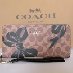COACH リボンプリント CZ326 ラウンドファスナー長財布 - メルカリ