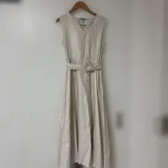 ナノユニバースノースリーブ ベージュ ロングワンピース 36