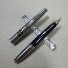 シルバー ブラック ツートンカラー　platinum 万年筆18k WG 細字 シルバー ブラック ツートンカラー platinum 万年筆18k WG 細字 - メルカリ