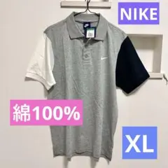 新品　メンズ　NIKE ポロシャツ 半袖 スウッシュ　綿100% XLサイズ