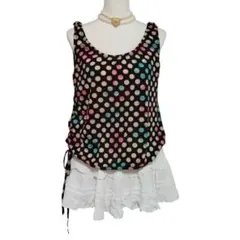 ₍*₎様 ツモリチサト カラフル 水玉 ドット柄タンクトップ フェアリーグランジ