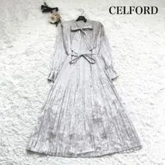 人気✨雑誌掲載　セルフォード　プリーツワンピース　ボウタイ　リボン　花柄