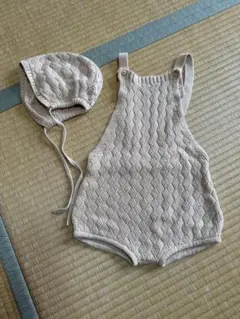 H&M エイチアンドエム　サロペット　ショートパンツ　ボンネット　セット