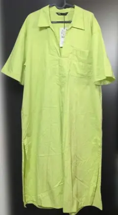 ZARA ザラ シャツワンピース イエロー M ロング