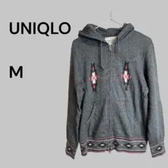 UNIQLO グレー フード付き パーカー