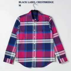 【リネン混】ブラックレーベル CBチェック シャツ 長袖 大人チェック M 美品