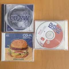 CD-RW CD-R 記録メディア CD/DVDレンズクリーナー 3点セット