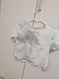 タイダイ風グレー半袖Tシャツ 100cm