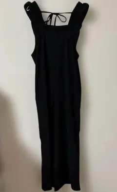 グレイル　ブラック　サロペット　パンツ　フリル　フェミニン