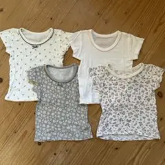 花柄コットン短袖Tシャツ 4枚セット