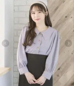 【美品】ems excite クロップドステッチシャツ シ ヨート丈のサムネイル