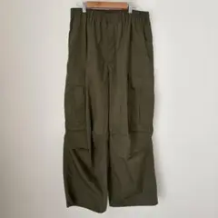 GUスーパーワイドカーゴパンツ　カーキ　オリーブ　Lサイズ