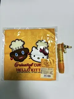 ハローキティ オリエンタルカレーコラボ　 ノック式消しゴムとタオルハンカチセット