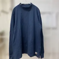 カーハート ネイビー モックネック 長袖カットソー