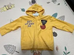 3can4on フード付きジップアップパーカー　イエロー 90cm
