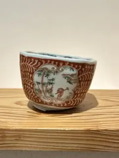 【ジャンク】古伊万里 小鉢 色彩 アンティーク レトロ 有田焼 金継ぎ