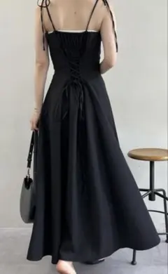 ナイスクラップ　バックレースアップフレアキャミワンピース