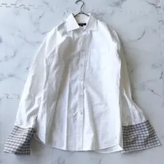 ✨大人気✨ バーバリーブラックレーベル ノバチェック　長袖　シャドーチェック白