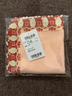 【新品・タグ付】近沢レース　ケチャマヨ　サーモンピンク　シーズンタオルハンカチ