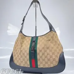 【美品】GUCCI ワンショルダー ジャッキー GGキャンバス シェリーライン