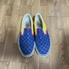 VANS チェック柄 スリッポン 青・赤・黄色