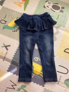 プティマイン フリル付きデニム 90