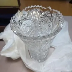 【未使用】ボヘミアクリスタル 花瓶 27cm チェコ製 箱付き 88994