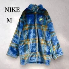 NIKE フェイクファージャケット チェック柄 ボアジャケット サイズM