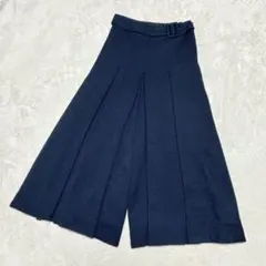 キャサリンロス ガウチョパンツ ワイドパンツ キュロット ネイビー ベルト M