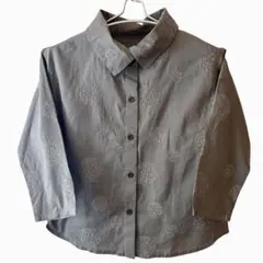 《GIANNILO GIUDICE》七分袖刺繍シャツ カーキ　36