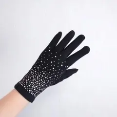 レディース フィギュアスケート ラインストーングローブ 裏起毛 07