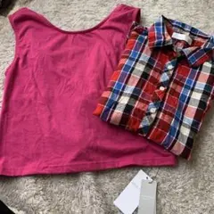 新品　CECIL McBEE 新品タンクトップ　チェックシャツ　2枚セット
