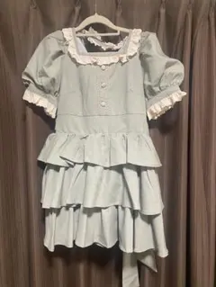 pium ヘッドドレス付きコットンフリルティアードワンピース - メルカリ
