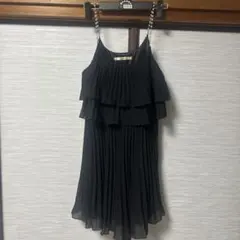 年末セール Luxe Rose ブラック フリルキャミワンピース