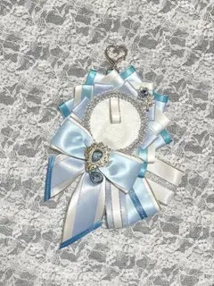 痛ロゼット　白　水色　青　銀　シルバー