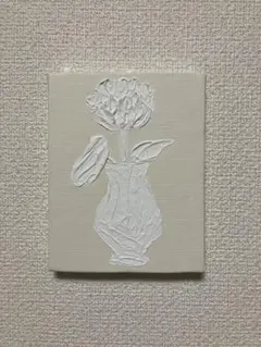 【テクスチャーアート】白い花と花瓶