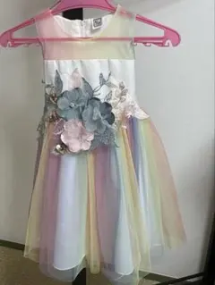 最終お値下キッズ フォーマルドレス レインボー 発表会 結婚式