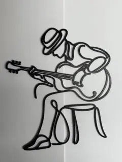 ギタリスト　ラインアートオブジェ
