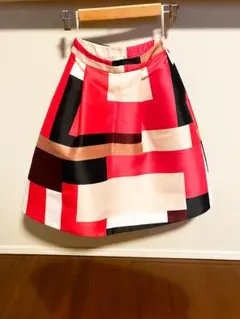値下げkate spadenewyorkフレアスカート 0 カラーブロック