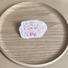 ハンドメイド 刺繍ブローチ 3匹の桜猫ちゃん