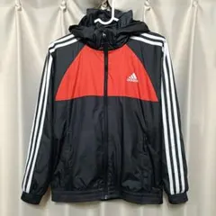 【150】adidas フード付き ウインドブレーカー ナイロンジャケット