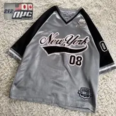 212nyc 00s 肉厚刺繍 ゲームシャツ ホッケーシャツ HIPHOP B系