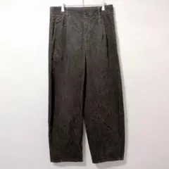※GU ジーユー コーデュロイ ワイドパンツ XL グレー テーパードパンツ