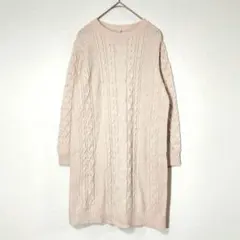子供服（140）ユニクロ　GIRLS　ケーブルクルーネックワンピース（長袖）