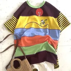 新品アルベロベロ チュニック 半袖 ブタさんモチーフ刺繍オレボレボラ
