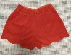 【美品】アプレレクール　コーデュロイ　スカラップショートパンツ　オレンジ　80