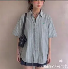 FRED PERRY 半袖シャツ ストライプ柄 グレー ソフト生地のサムネイル
