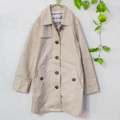 【おしゃれ】ステンカラー コート Ｍ レディース ショート ベージュ 薄手
